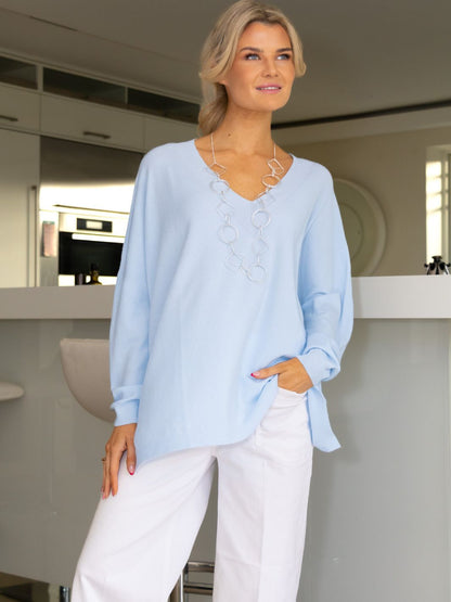 DIFFUSION.ie Knitwear Lea Super Oversize Sweater in Baby Blue