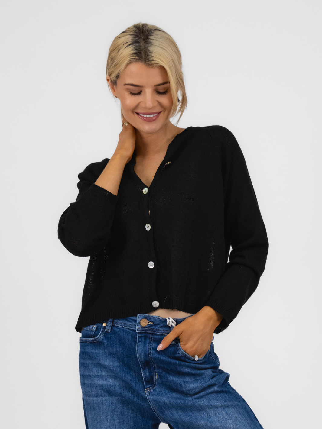 Diffusion.ie Knitwear One Size Sara Cardigan in Black