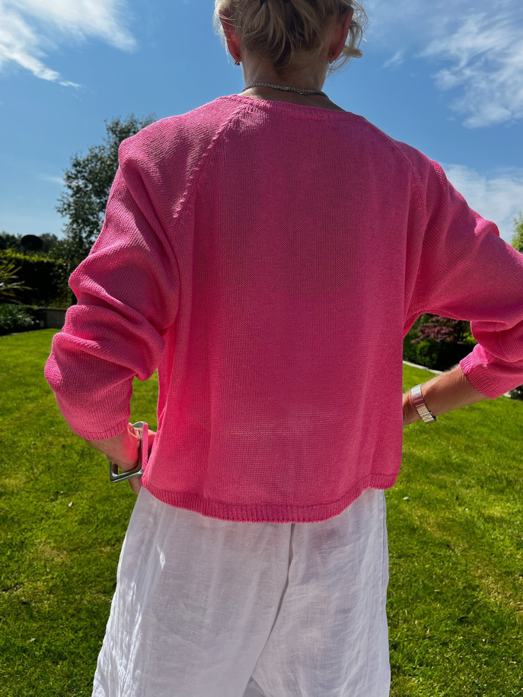 Diffusion.ie Knitwear One Size Sara Cardigan in Fuchsia