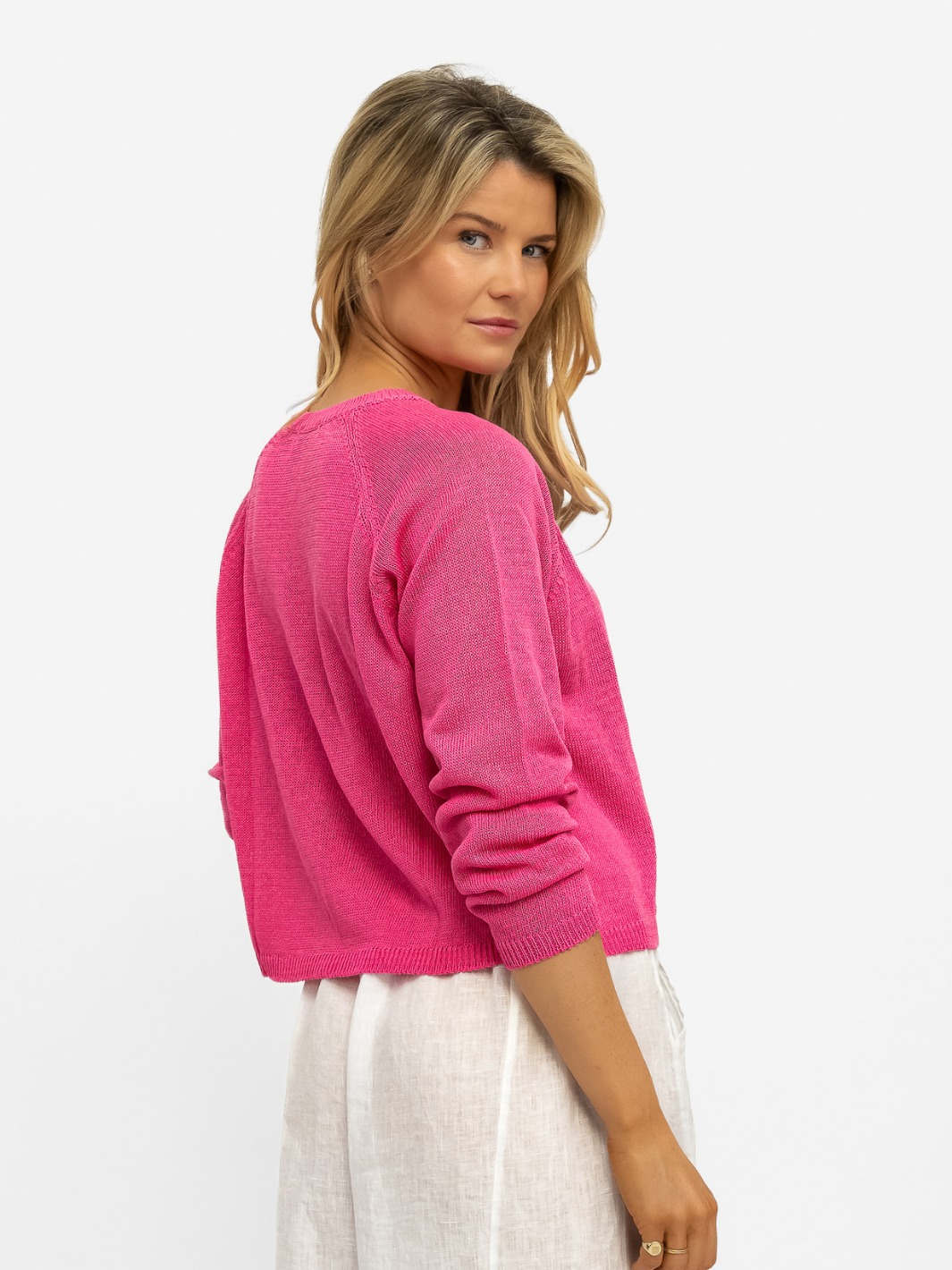 Diffusion.ie Knitwear One Size Sara Cardigan in Fuchsia