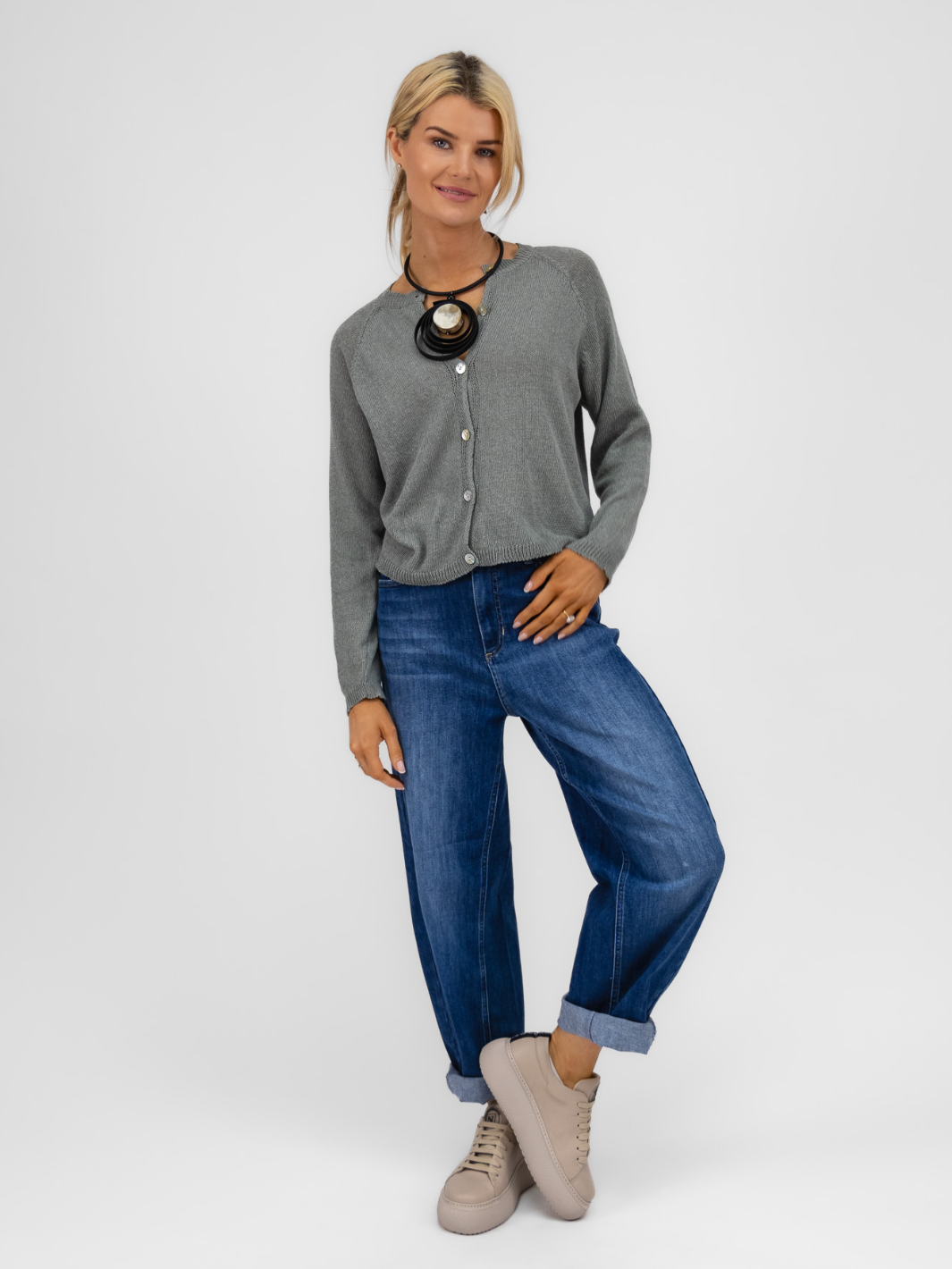Diffusion.ie Knitwear One Size Sara Cardigan in Khaki