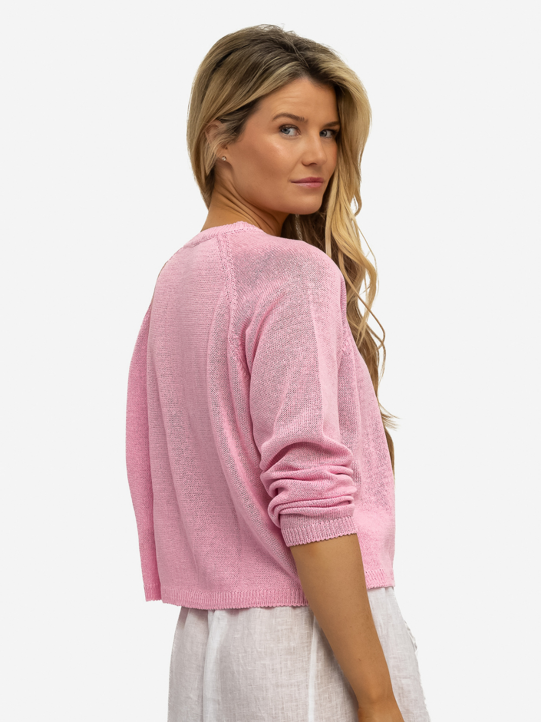 Diffusion.ie Knitwear One Size Sara Cardigan in Petal Pink