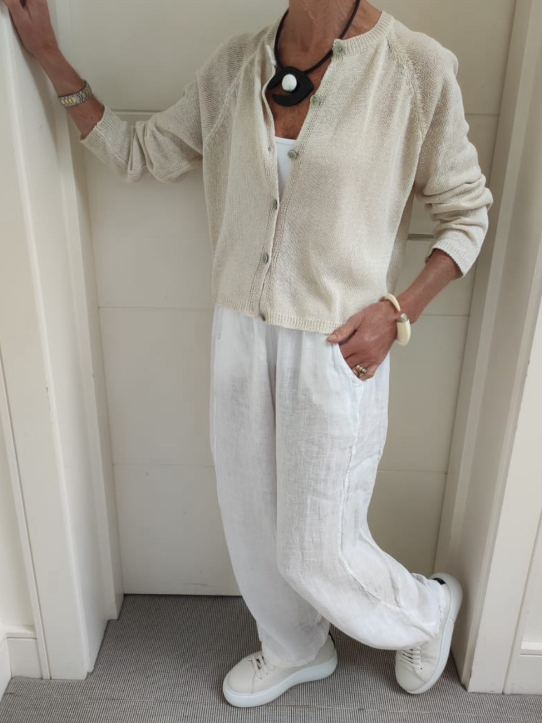 Diffusion.ie Knitwear One Size Sara Cardigan in Sand