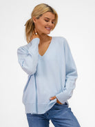 DIFFUSION.ie Knitwear One size Sienna V-Neck Jumper in Baby Blue