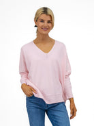DIFFUSION.ie Knitwear One size Sienna V-Neck Jumper in Baby Pink