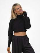 DIFFUSION.ie Knitwear One size Thea Cropped Knit Jumper In Black