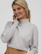 DIFFUSION.ie Knitwear One size Thea Cropped Knit Jumper In Sand