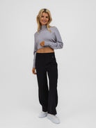 DIFFUSION.ie Knitwear One size Thea Cropped Knit Jumper In Soft Grey