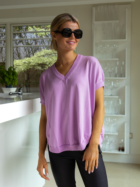 Diffusion.ie Knitwear V Neck Sweater In Lavender