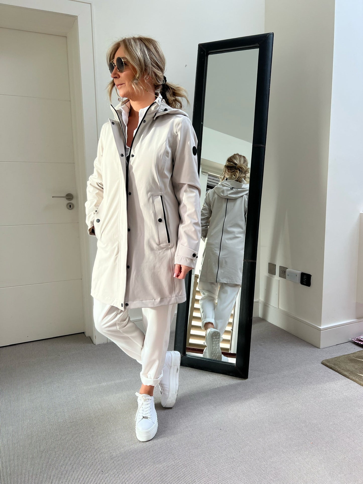 DIFFUSION.ie Reset Agadir Long Hooded Jacket in Ivory