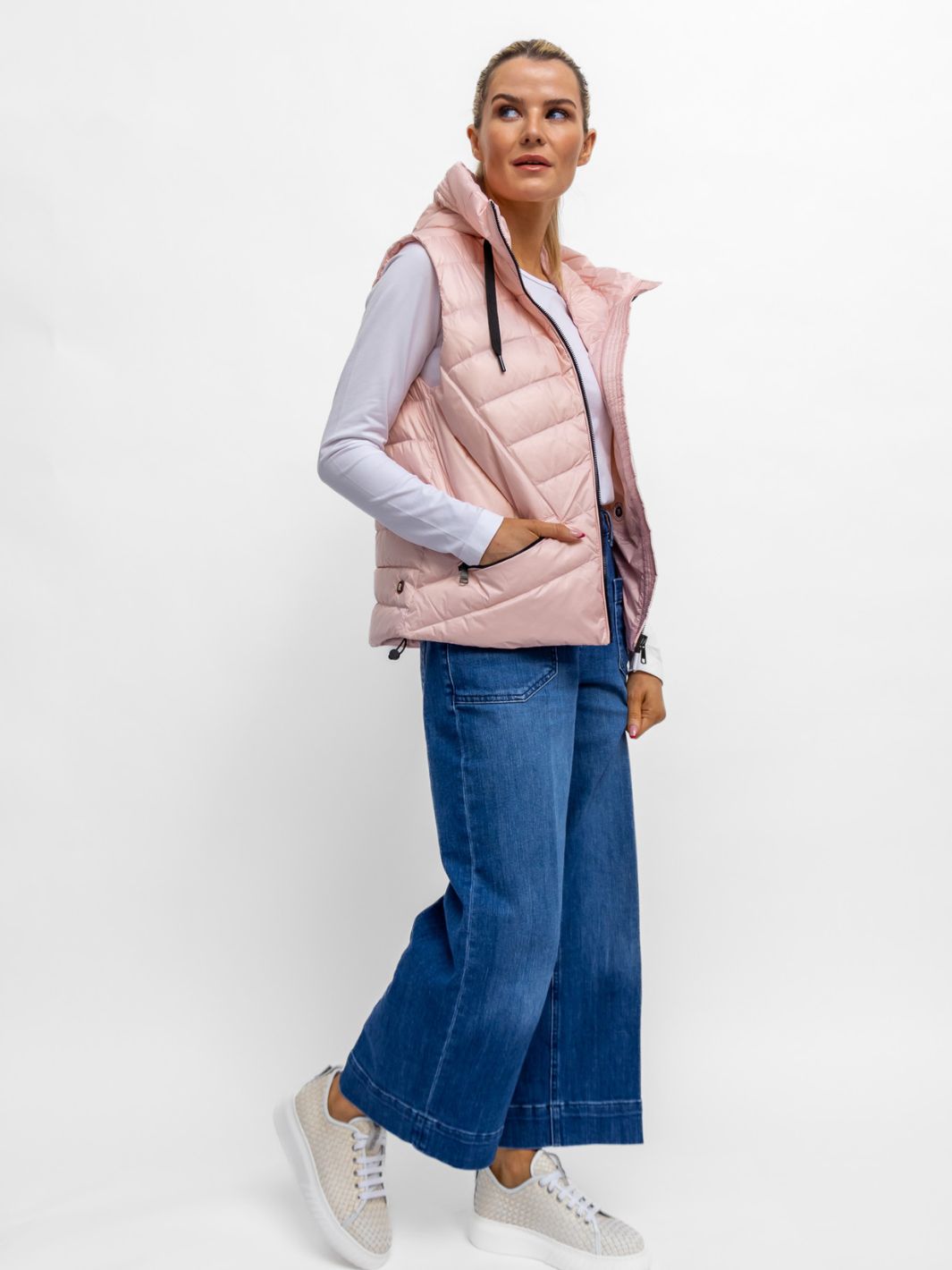DIFFUSION.ie Reset Bordeaux Hooded Gilet in Macaron Pink