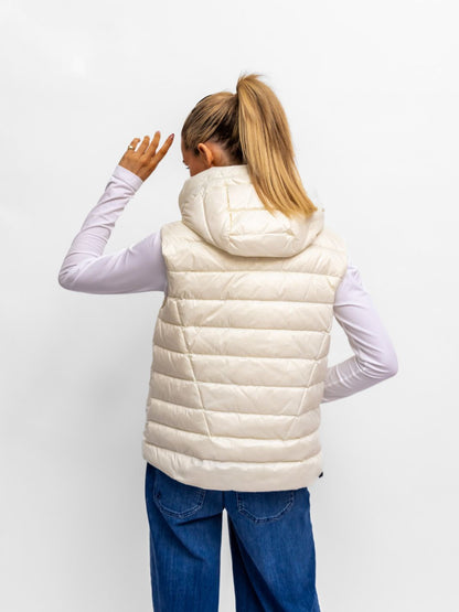 DIFFUSION.ie Reset Bordeaux Hooded Gilet in Papier Cream