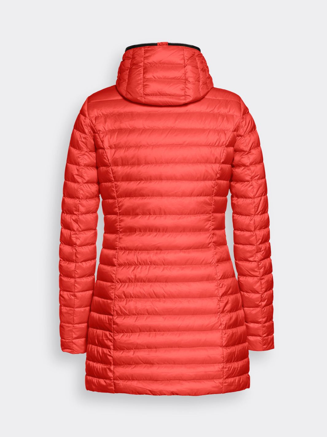 DIFFUSION.ie Reset Kyoto Long Jacket with Hood in Scarlet Red