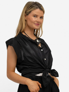 Diffusion.ie Shirts One Size Mia Cotton Shirt in Black