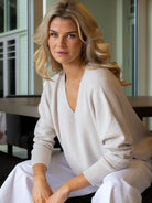 DIFFUSION.ie Sienna V-Neck Sweater in Sand