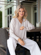 DIFFUSION.ie Sienna V-Neck Sweater in Sand