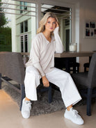 DIFFUSION.ie Sienna V-Neck Sweater in Sand