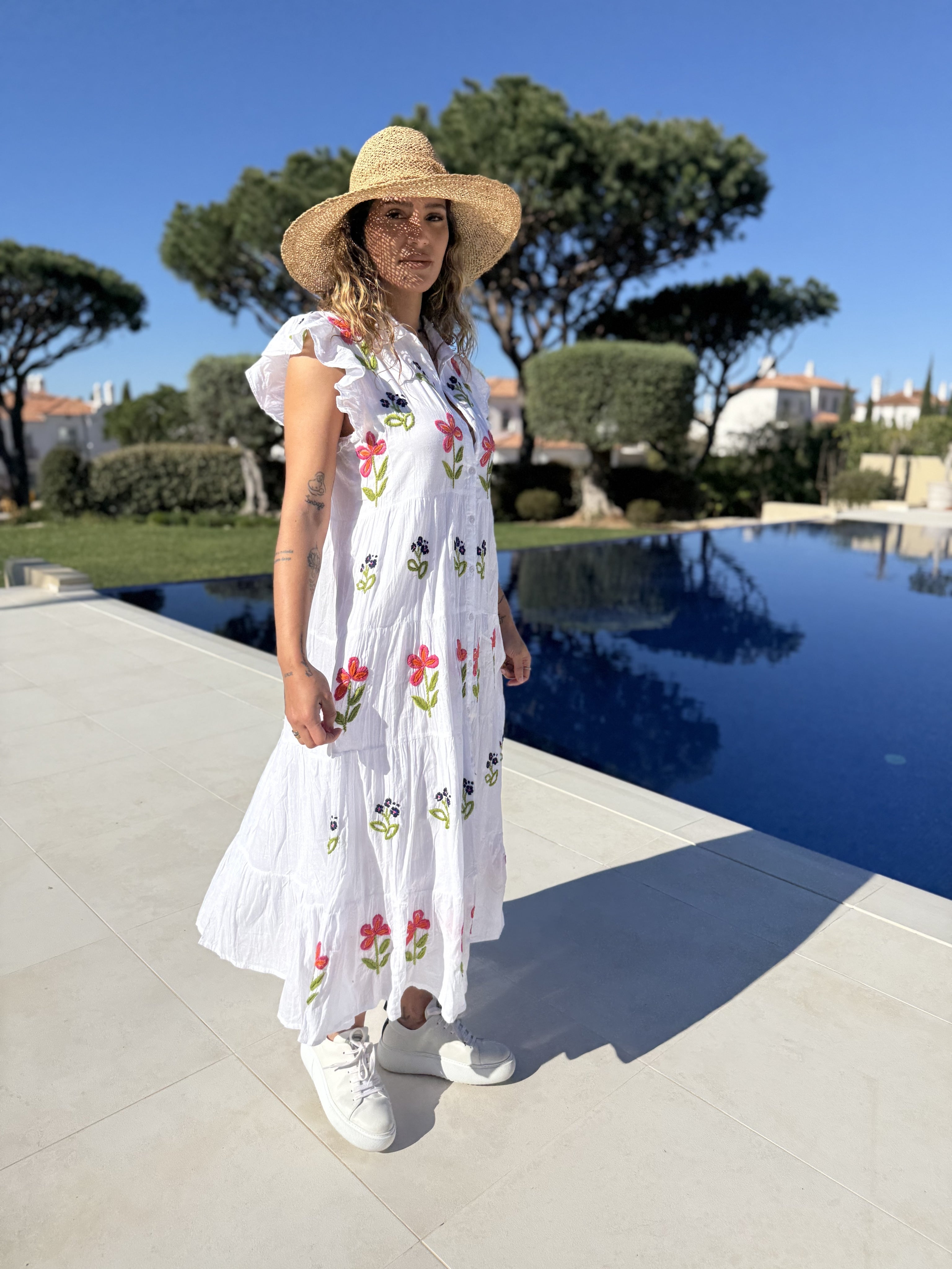 Dream Dress Fiorita Dress In White Multicolour