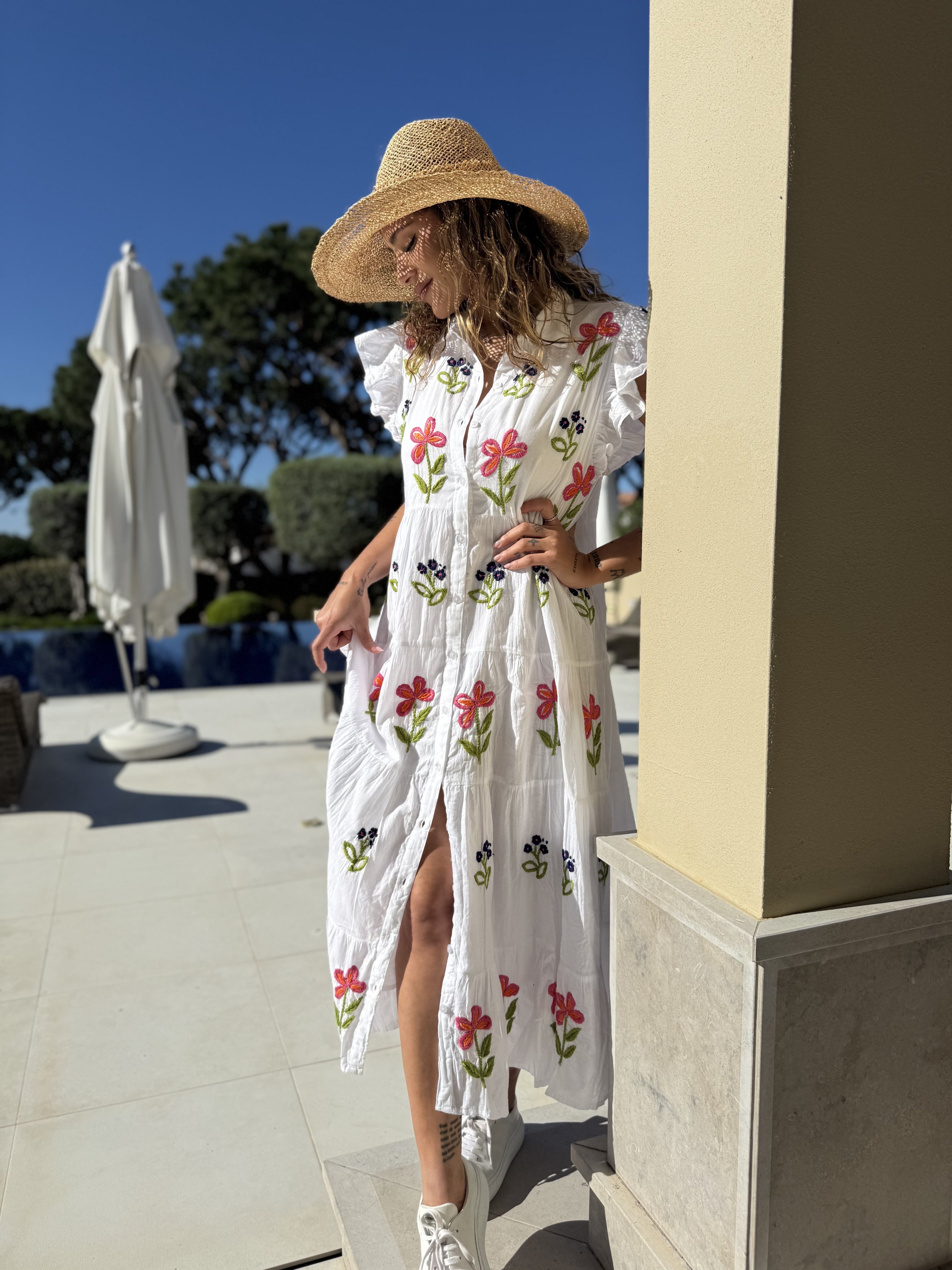 Dream Dress Fiorita Dress In White Multicolour