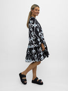 Dream Dresses Dress Lobster Cotton Short Dress In Black Print