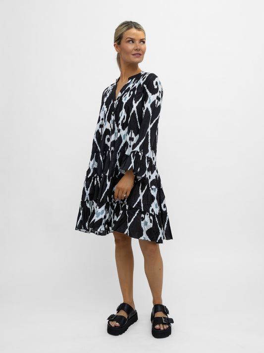 Dream Dresses Dress Lobster Cotton Short Dress In Black Print