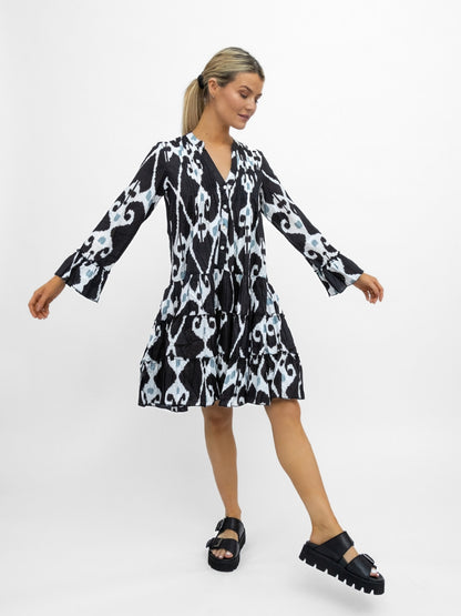 Dream Dresses Dress Lobster Cotton Short Dress In Black Print