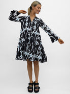 Dream Dresses Dress Lobster Cotton Short Dress In Black Print