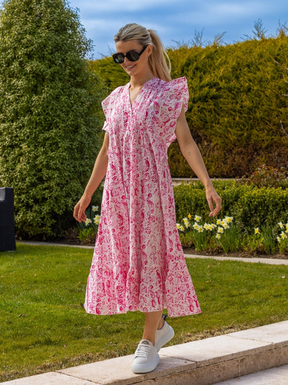 Dream Dresses Dress Marcia Cotton Dress In Pink Print