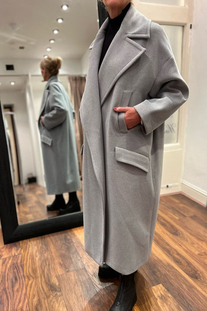 Imperial Italy Coat One Size Imperial Italy Oversize Coat in Grey