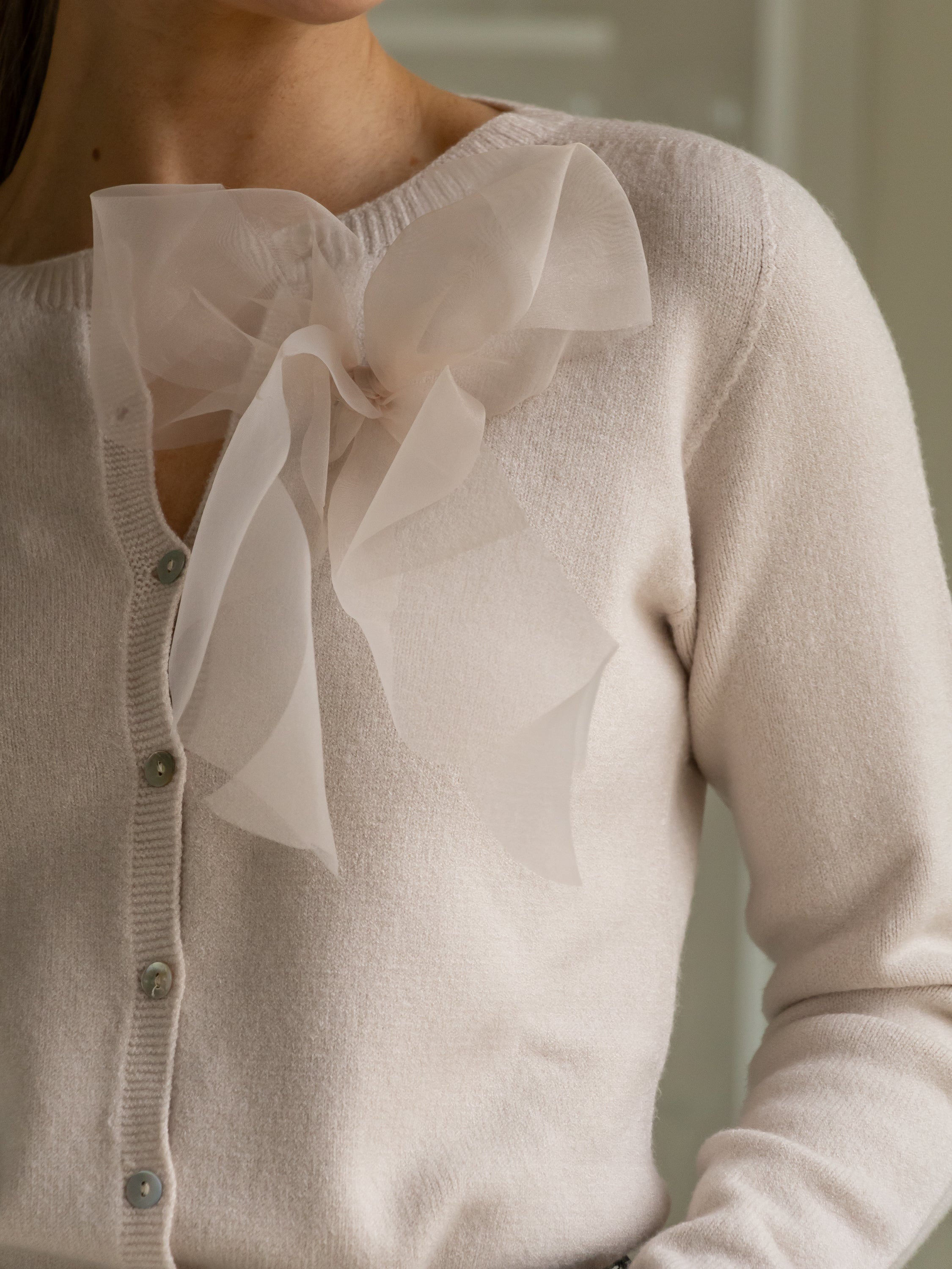 Italian Collection Cardigan One Size Beau Cardigan in Latte