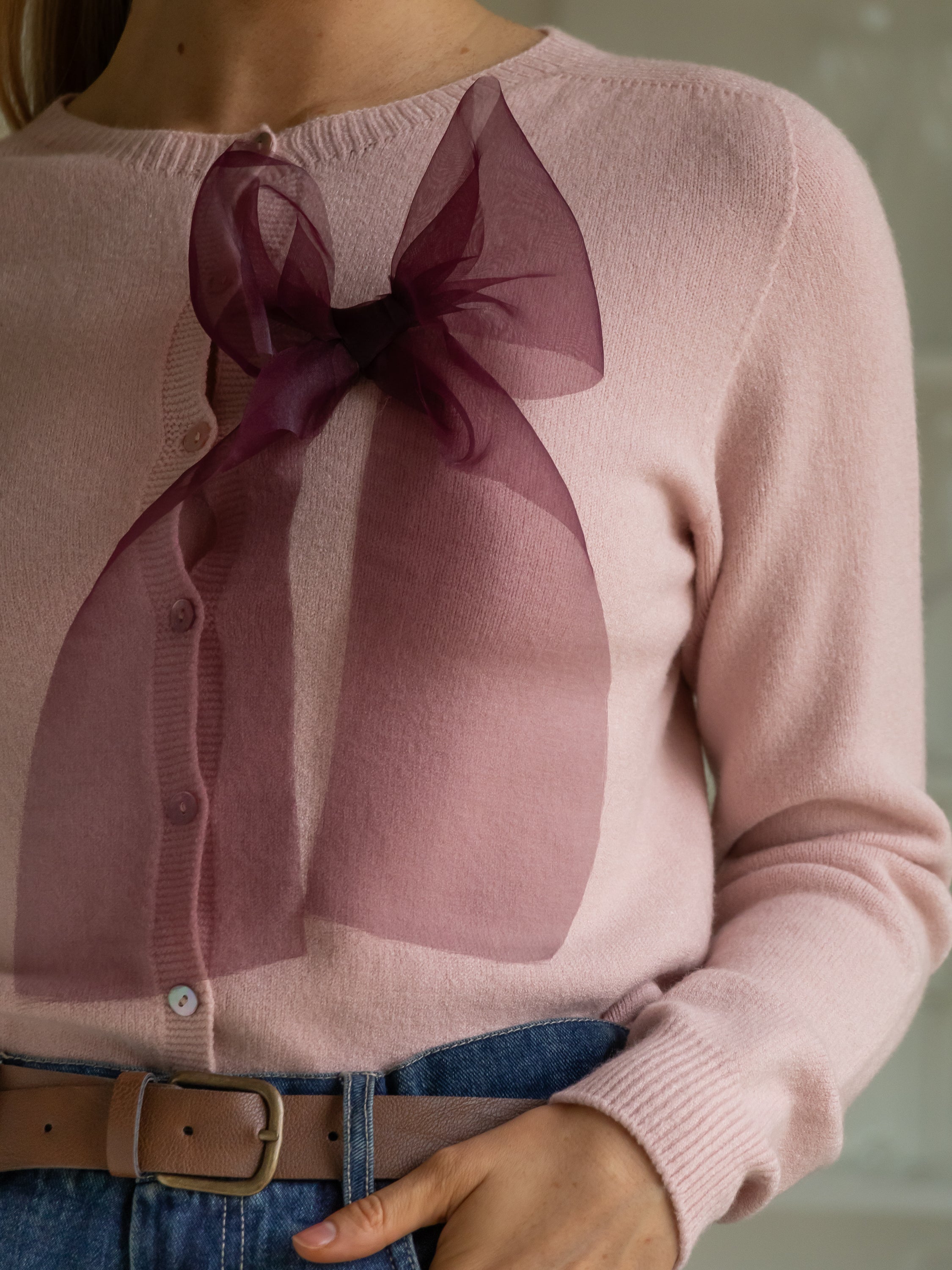 Italian Collection Cardigan One Size Beau Cardigan in Rose