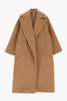 Italian Collection Coat One Size Garbo Classic Oversized Coat in Tobacco