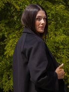 Italian Collection Coat One Size Kelly ¾ Length Coat in Classic Black