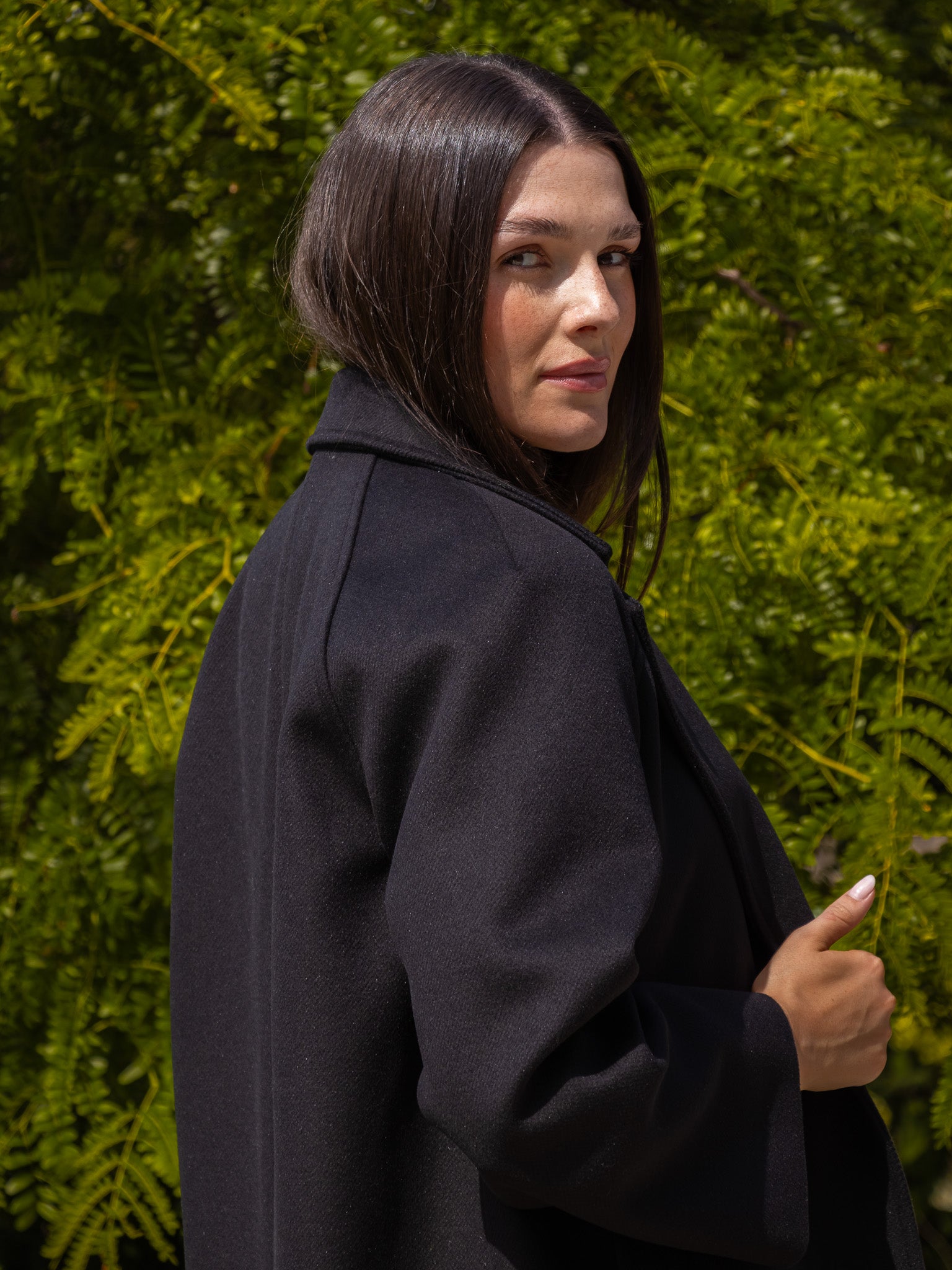 Italian Collection Coat One Size Kelly ¾ Length Coat in Classic Black