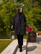 Italian Collection Coat One Size Kelly ¾ Length Coat in Classic Black