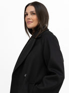 Italian Collection Coat One Size Kelly ¾ Length Coat in Classic Black