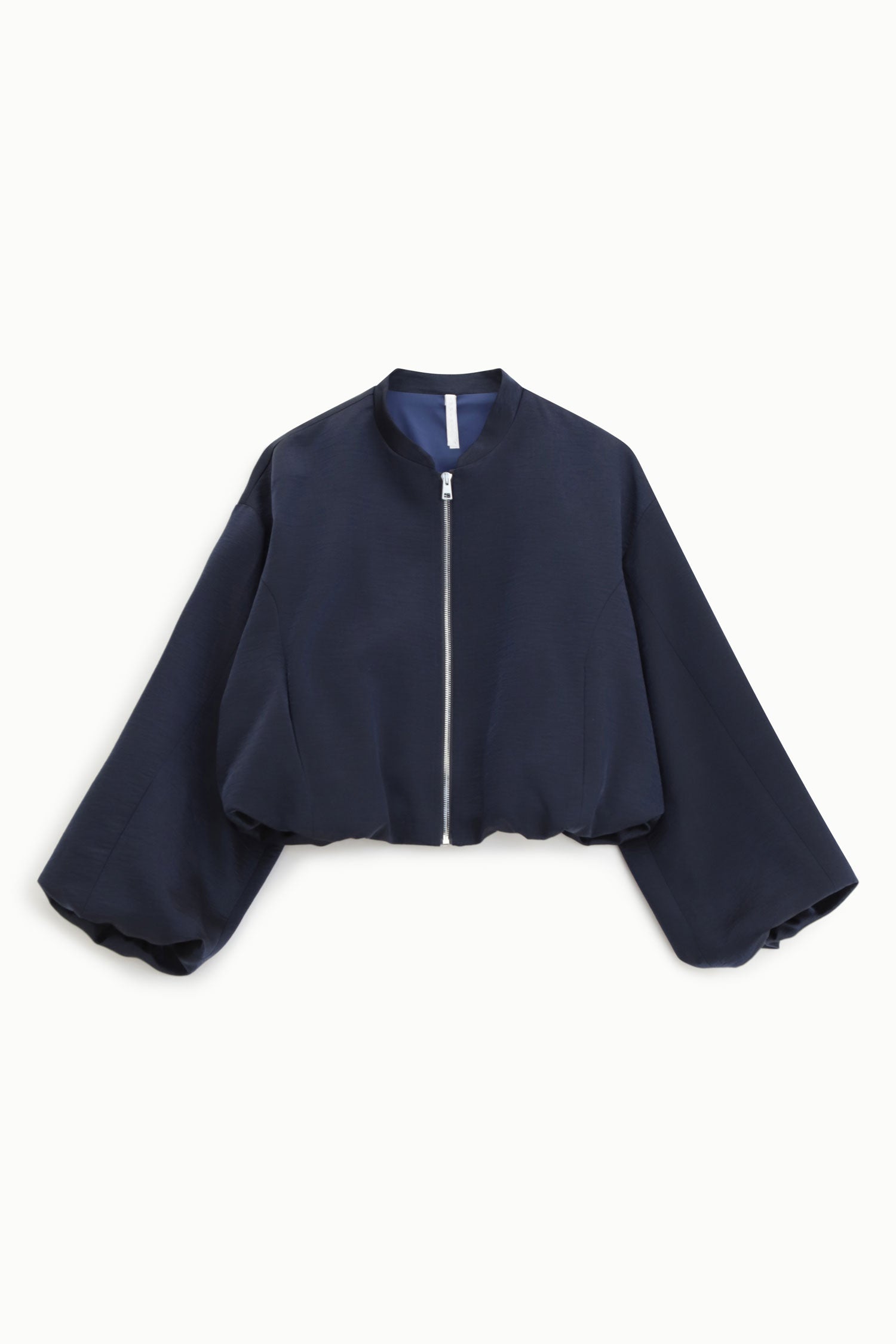 Italian Collection Jacket Cloud Crop Bomber Jacket in Midnight Blue