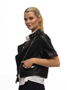 Italian Collection Jacket Cropped Leather Jacket In Black From The Italian Collection