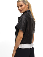 Italian Collection Jacket Cropped Leather Jacket In Black From The Italian Collection