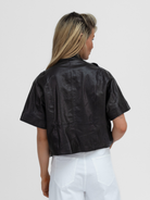 Italian Collection Jacket Cropped Leather Jacket In Black From The Italian Collection