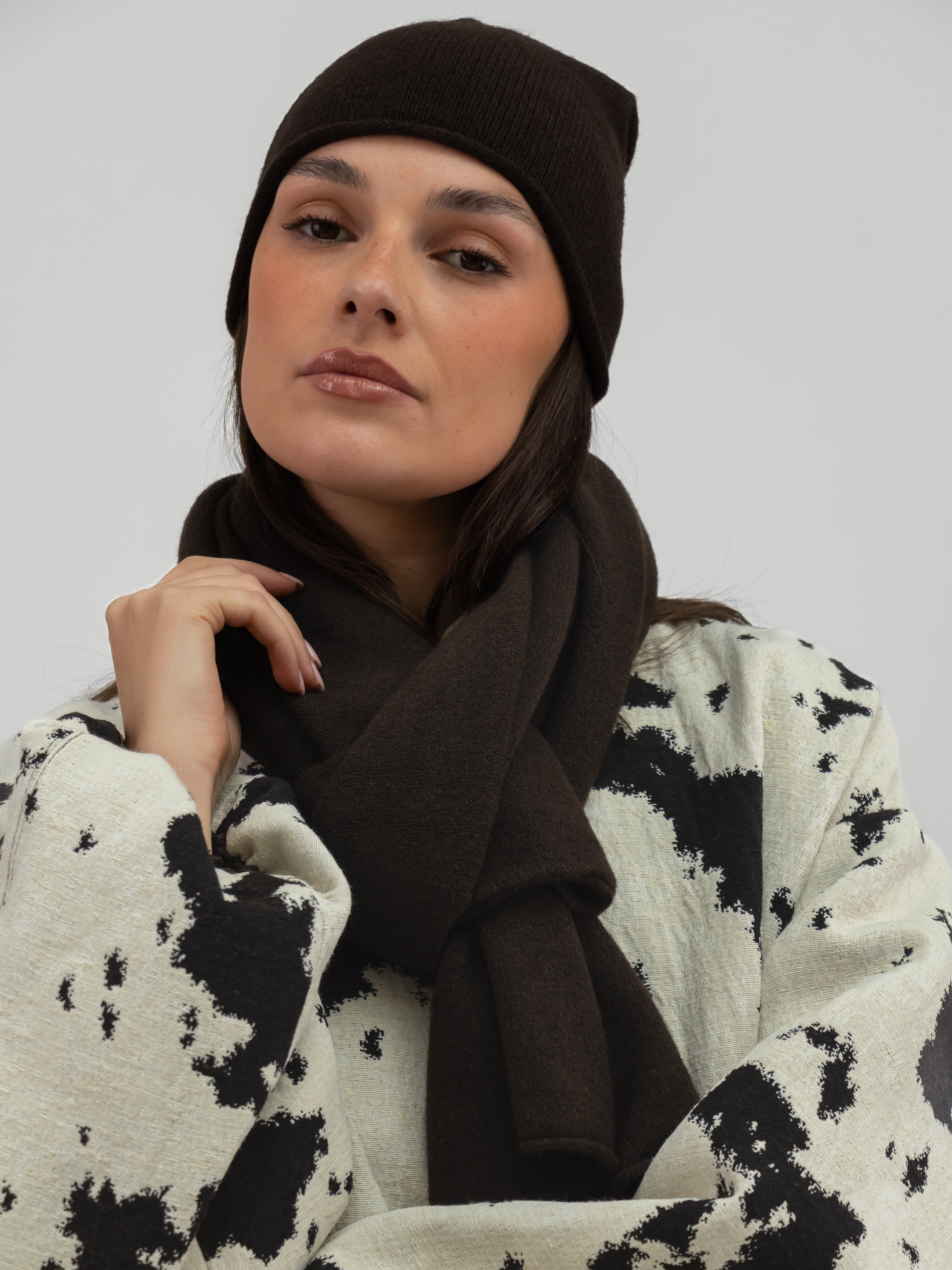 Italian Collection Scarf One Size Brown Scarf