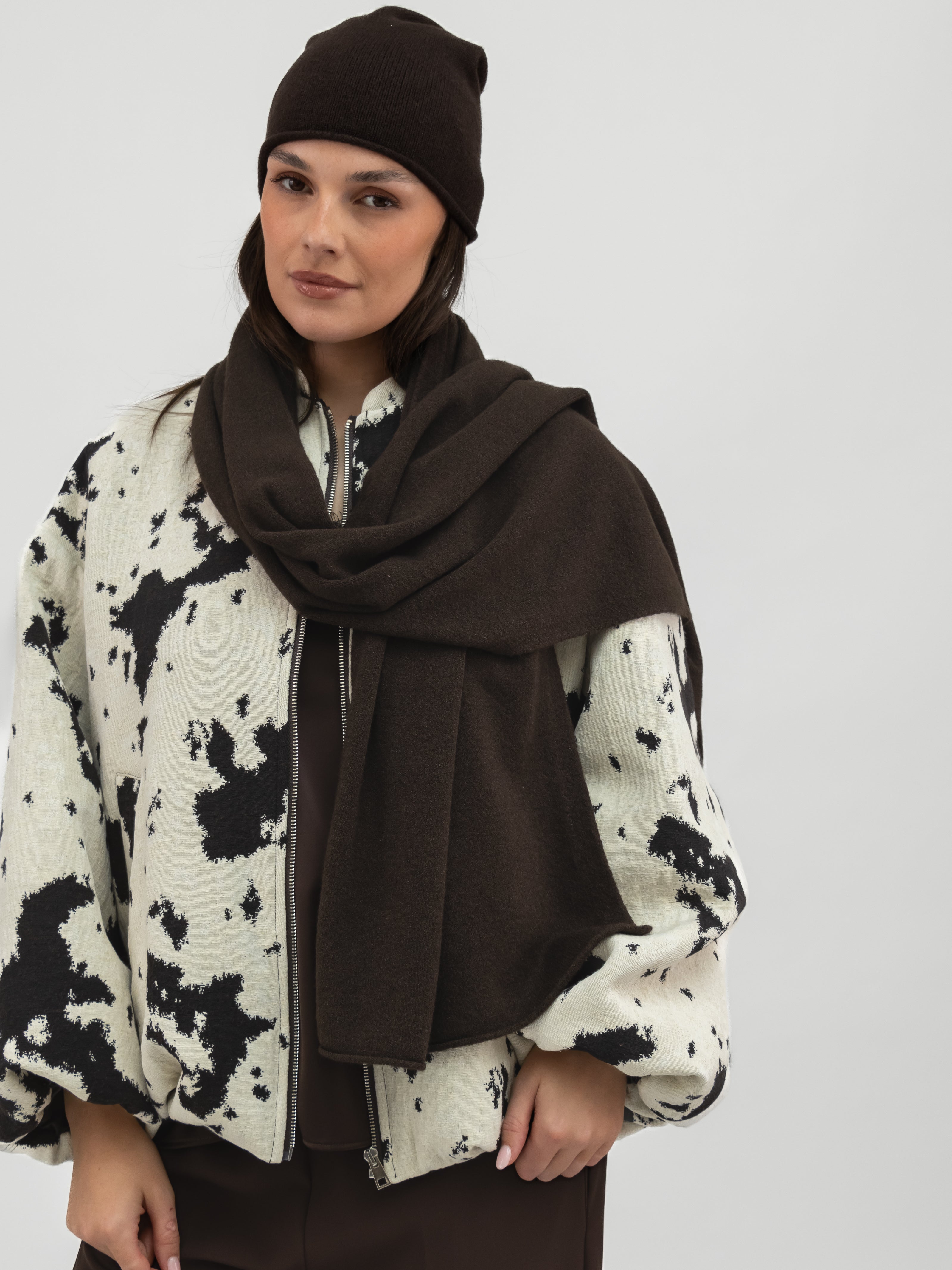 Italian Collection Scarf One Size Brown Scarf