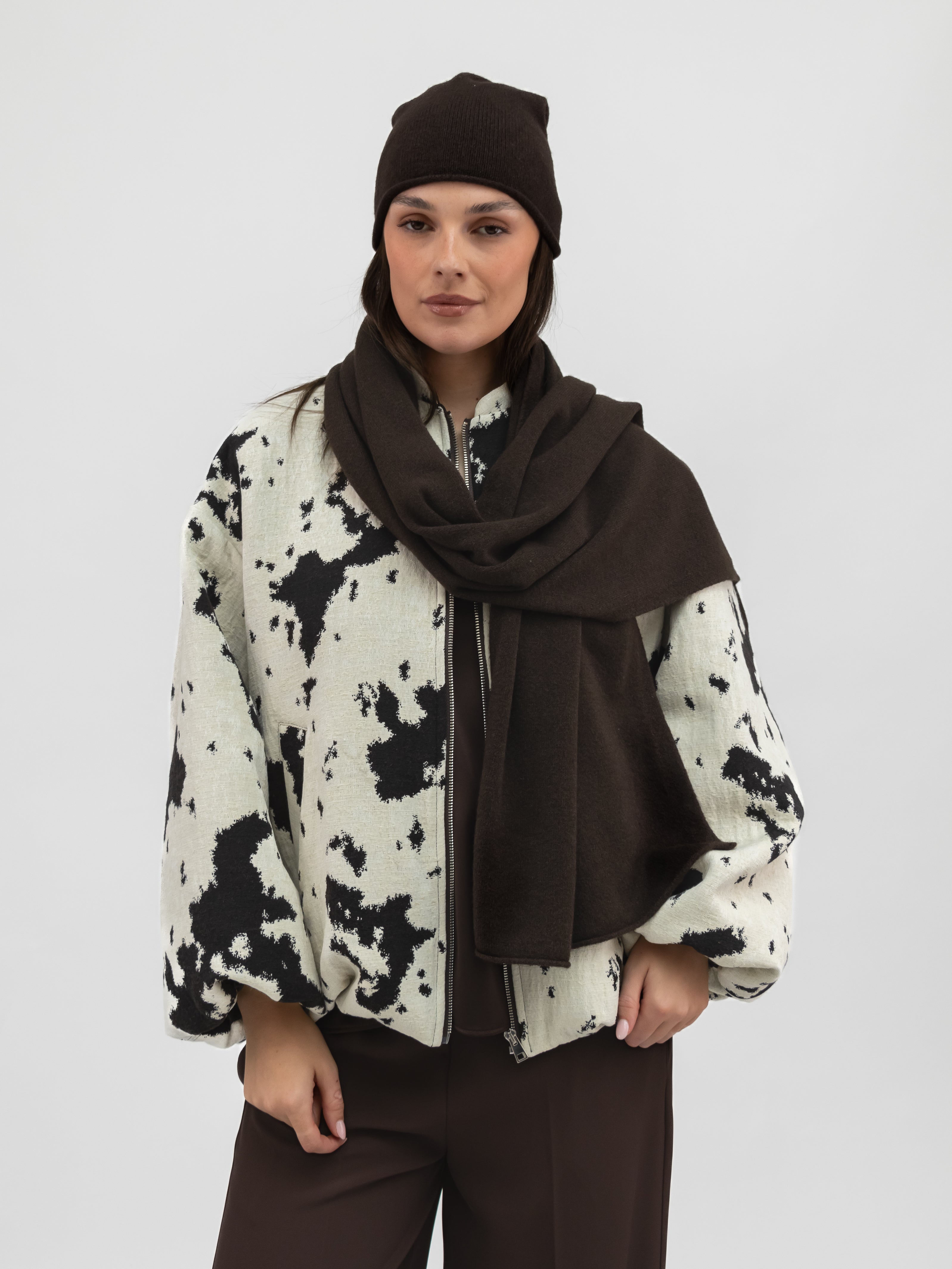 Italian Collection Scarf One Size Brown Scarf