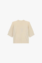 Italian Collection Sweater One Size Gina Short Sleeved Sweater in Soft Ivory