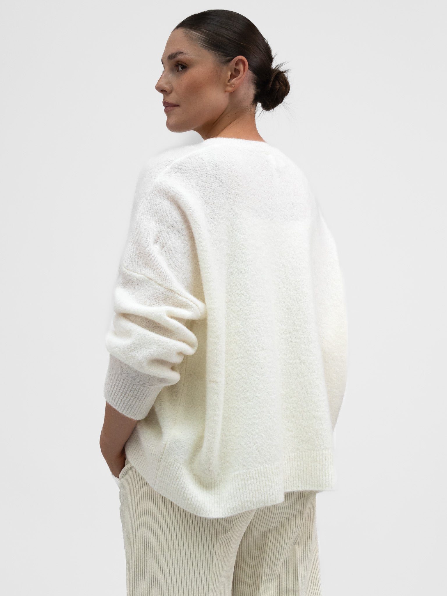 Italian Collection Sweater One Size Stella Sweater in Winter White