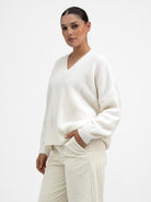 Italian Collection Sweater One Size Stella Sweater in Winter White