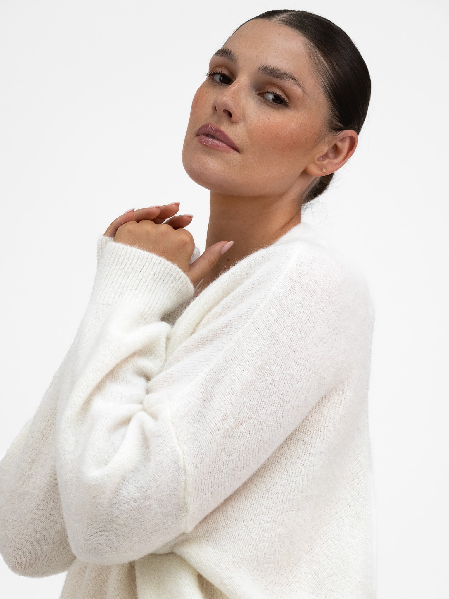Italian Collection Sweater One Size Stella Sweater in Winter White