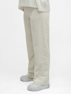 Italian Collection Trousers Straight Leg Corduroy Trousers in Soft Ivory