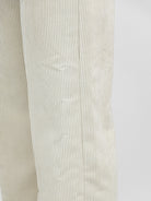Italian Collection Trousers Straight Leg Corduroy Trousers in Soft Ivory