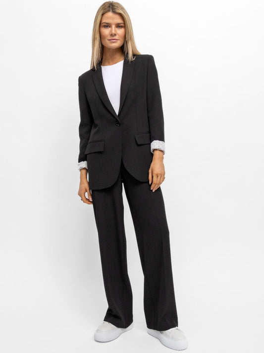 Italian Collection Trousers The Italian Collection Soft Tailored Trousers in Black